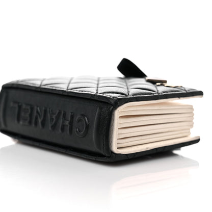 Chanel Lambskin Quilted Book Card Holder on Chain Black 10 of 16