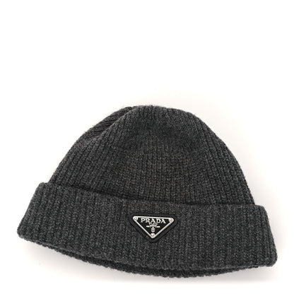 Prada Wool Cashmere Beanie Hat Grey 1 of 6