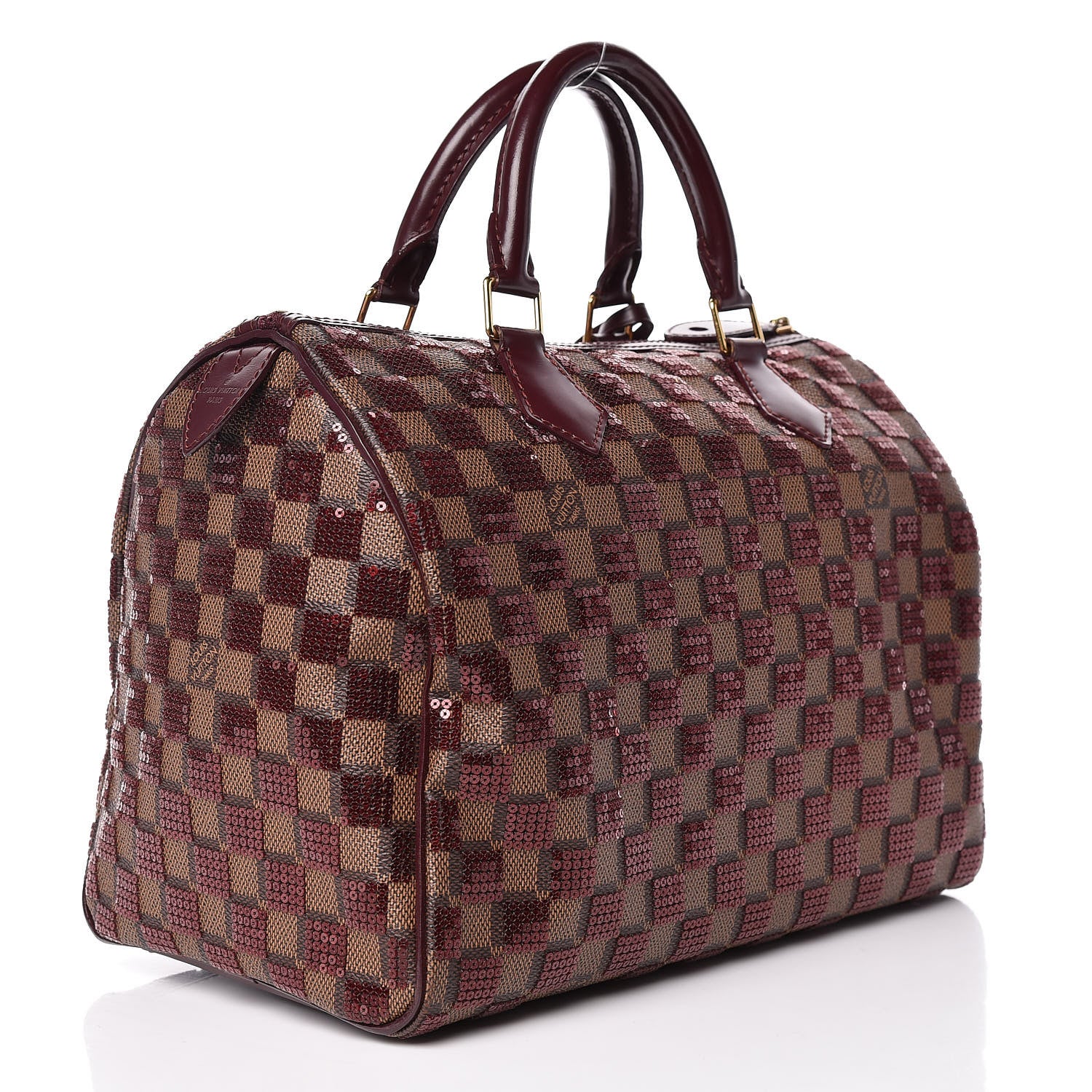 Louis Vuitton Damier Paillettes Speedy 30 Rouge 3 of 9