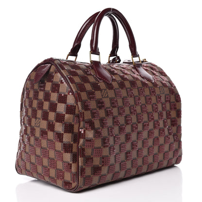 Louis Vuitton Damier Paillettes Speedy 30 Rouge 3 of 9