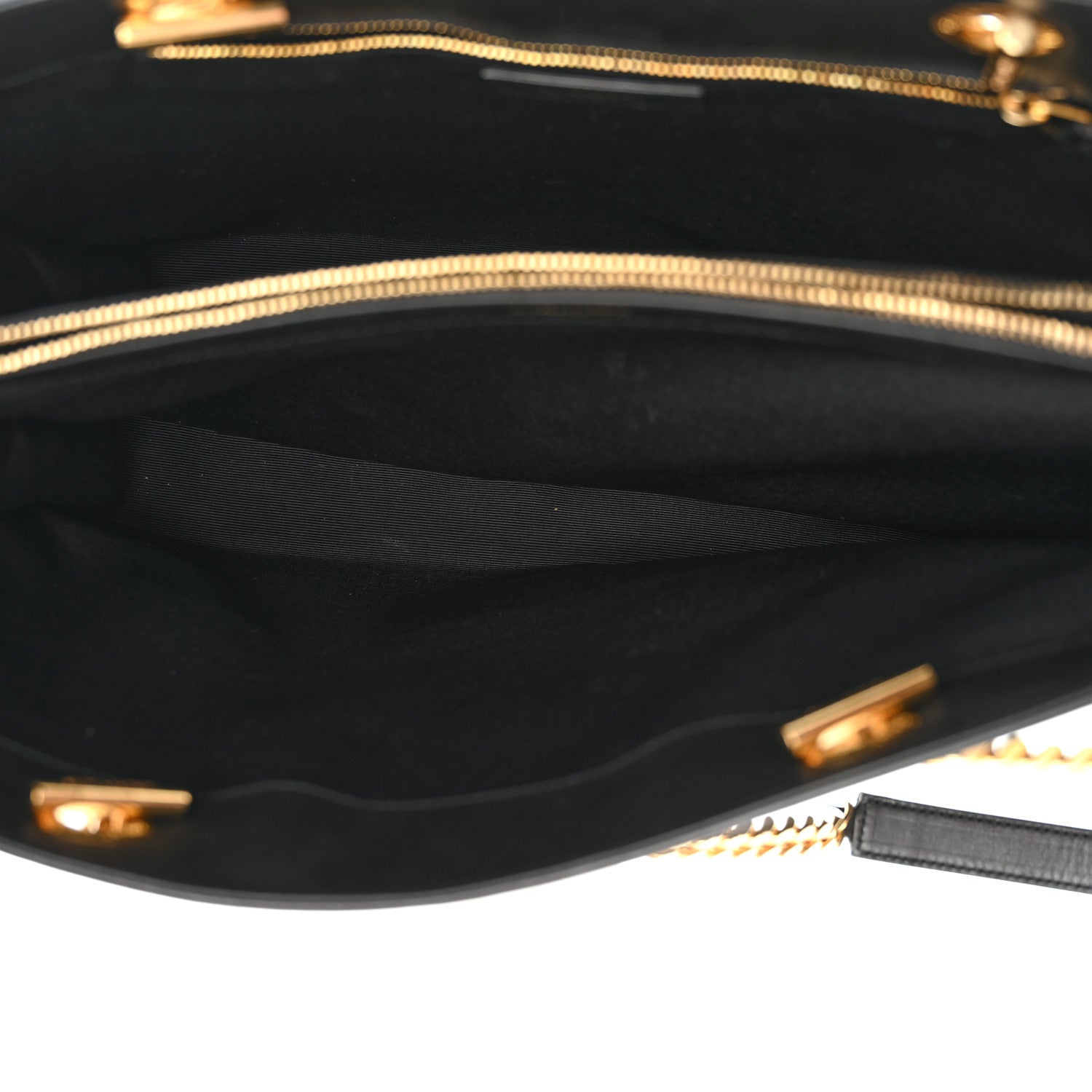 Saint Laurent Soft Calfskin Monogram Cassandre Shopper Black 5 of 23