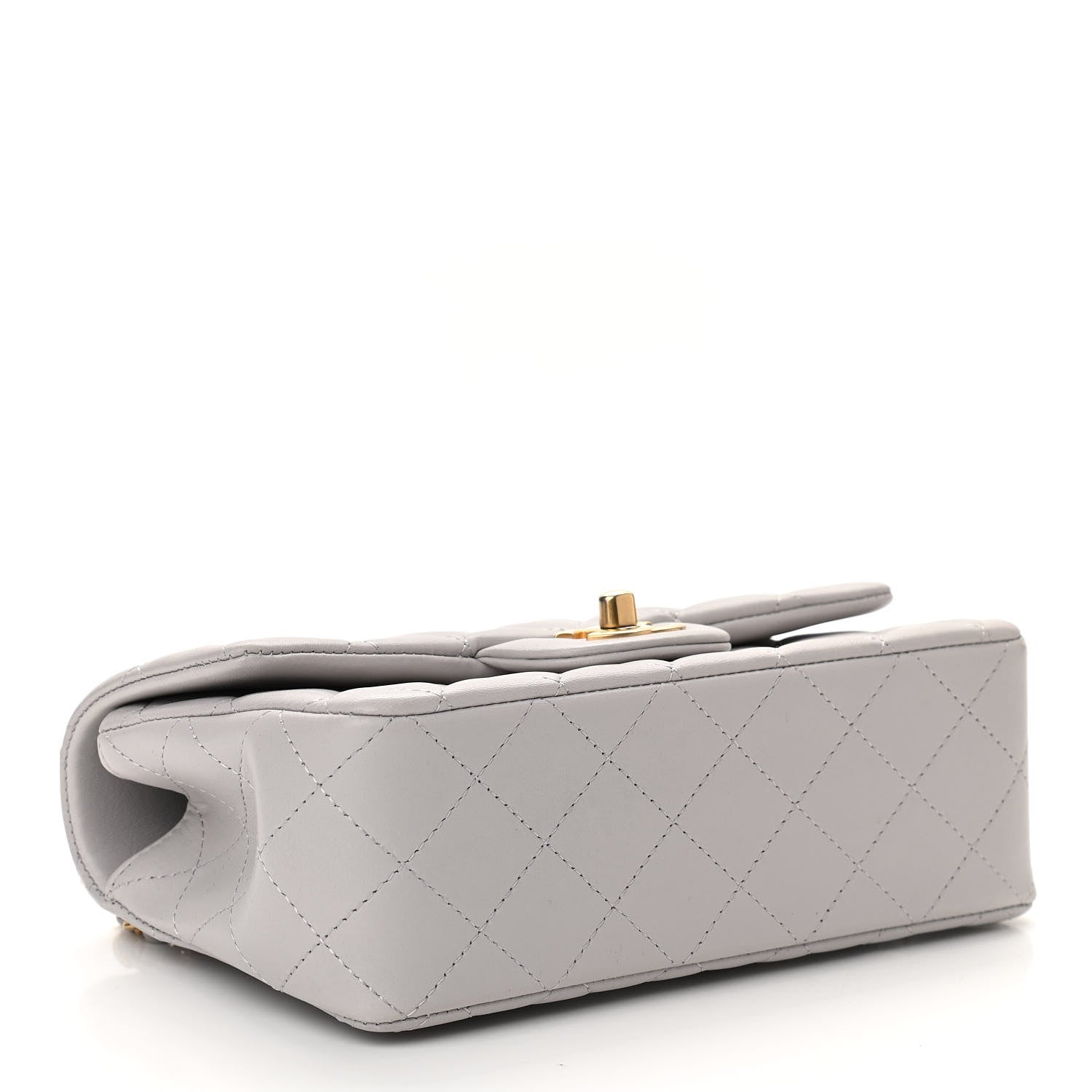 Chanel Lambskin Quilted Mini Top Handle Rectangular Flap Grey 4 of 10
