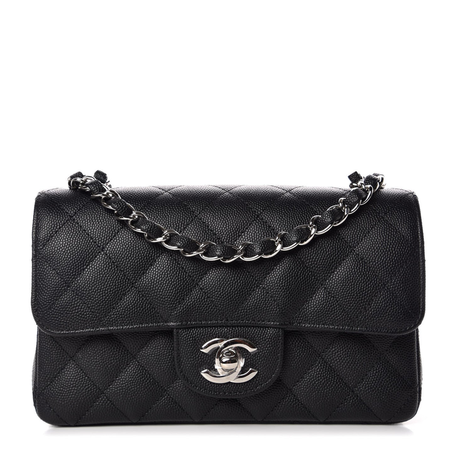 Caviar Quilted Mini Rectangular Flap Black