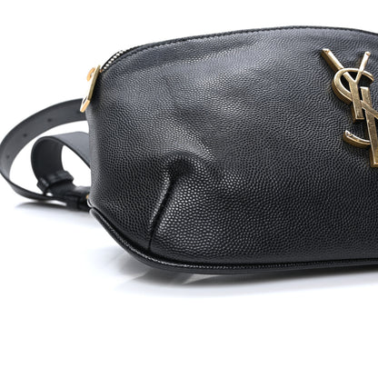Saint Laurent Grain De Poudre Monogram Belt Bag Black 9 of 10