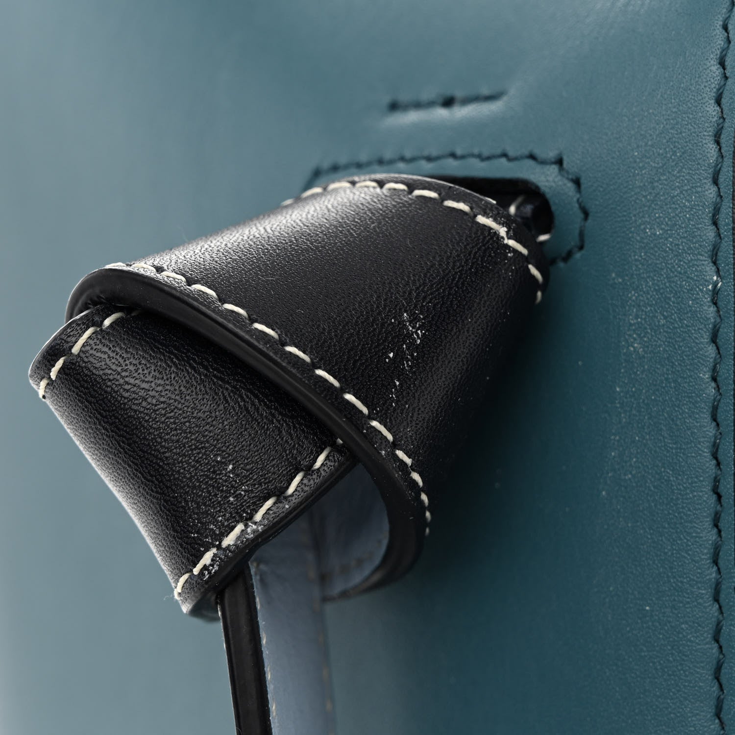 Celine Shiny Smooth Calfskin Small Twisted Cabas Washed Ocean Black 13 of 13