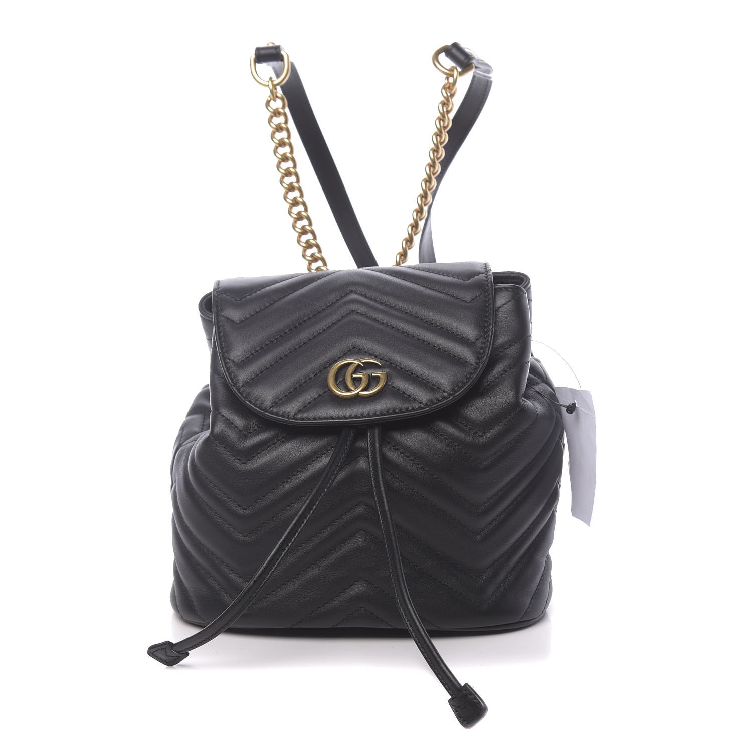 Gucci Calfskin Matelasse GG Marmont Flap Backpack Black 1 of 9