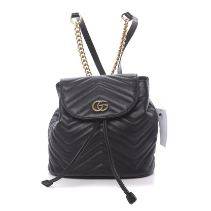 Gucci Calfskin Matelasse GG Marmont Flap Backpack Black 1 of 9