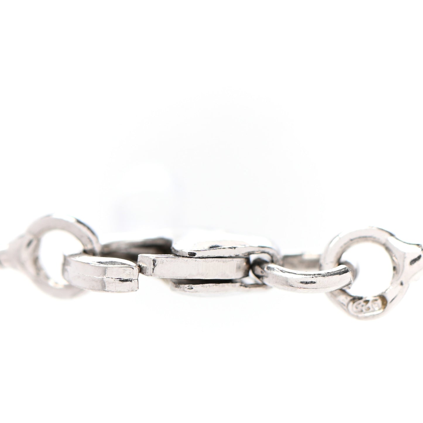 Palladium Lacquered Cage d'H Pendant Necklace Ecru