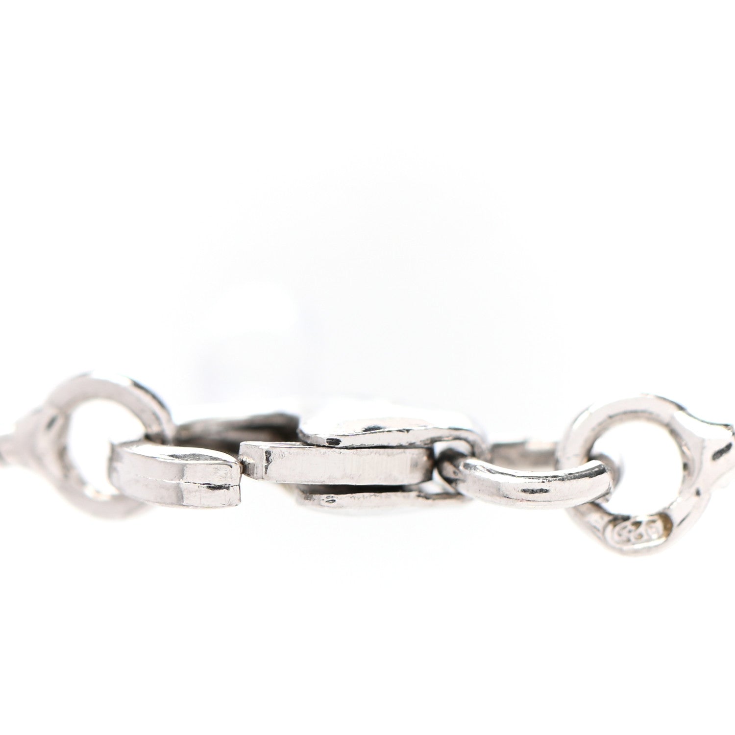 Hermes Palladium Lacquered Cage d'H Pendant Necklace Ecru 8 of 8