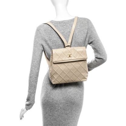 Chanel Caviar Diamond Stitched Backpack Beige Clair 2 of 7
