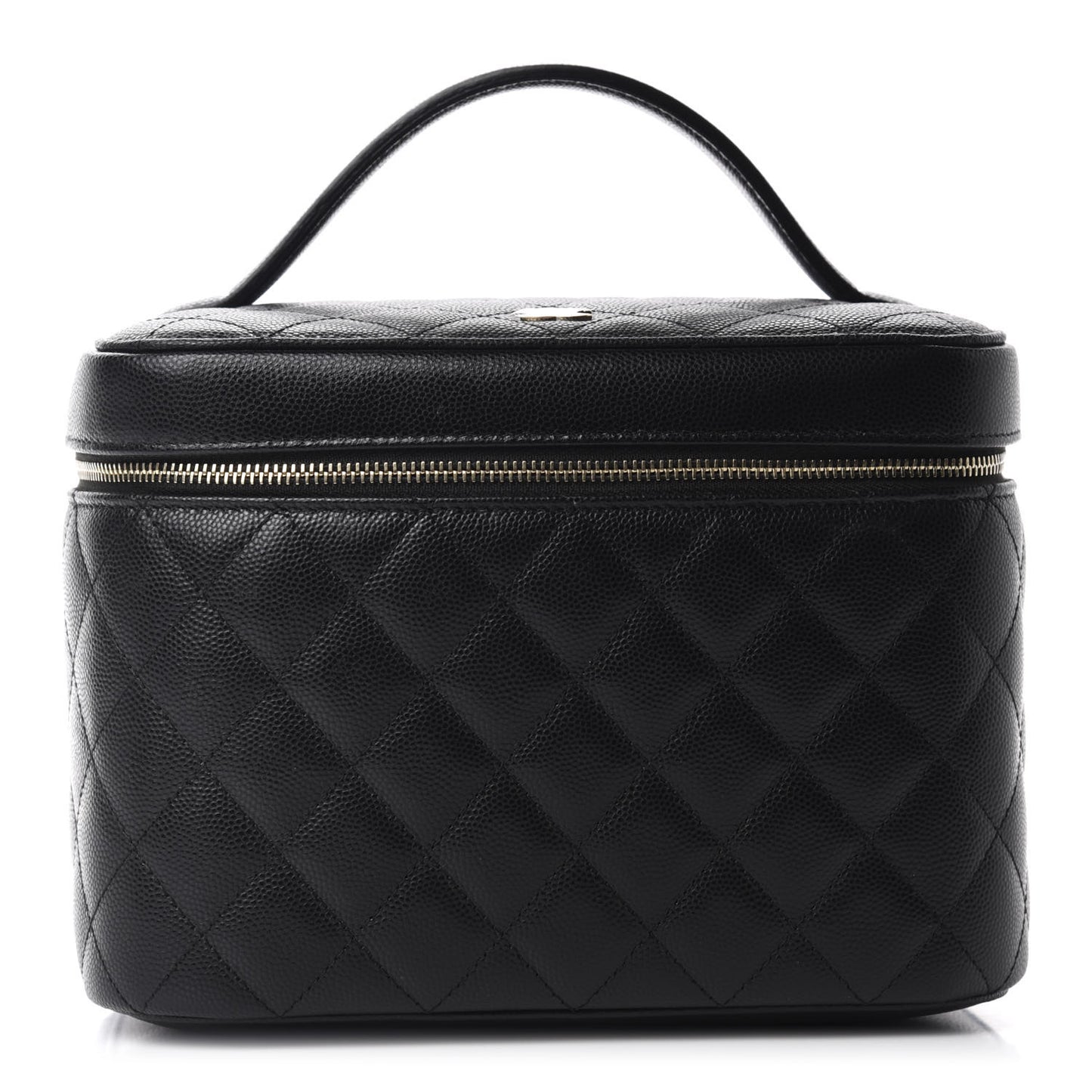 Caviar Quilted Large Vanity Pouch Black