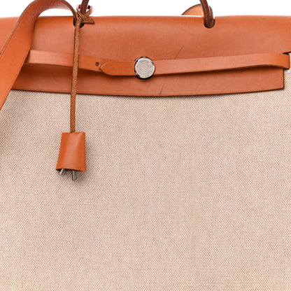 Hermes Toile Vache Calfskin Herbag 39 MM Natural 10 of 16