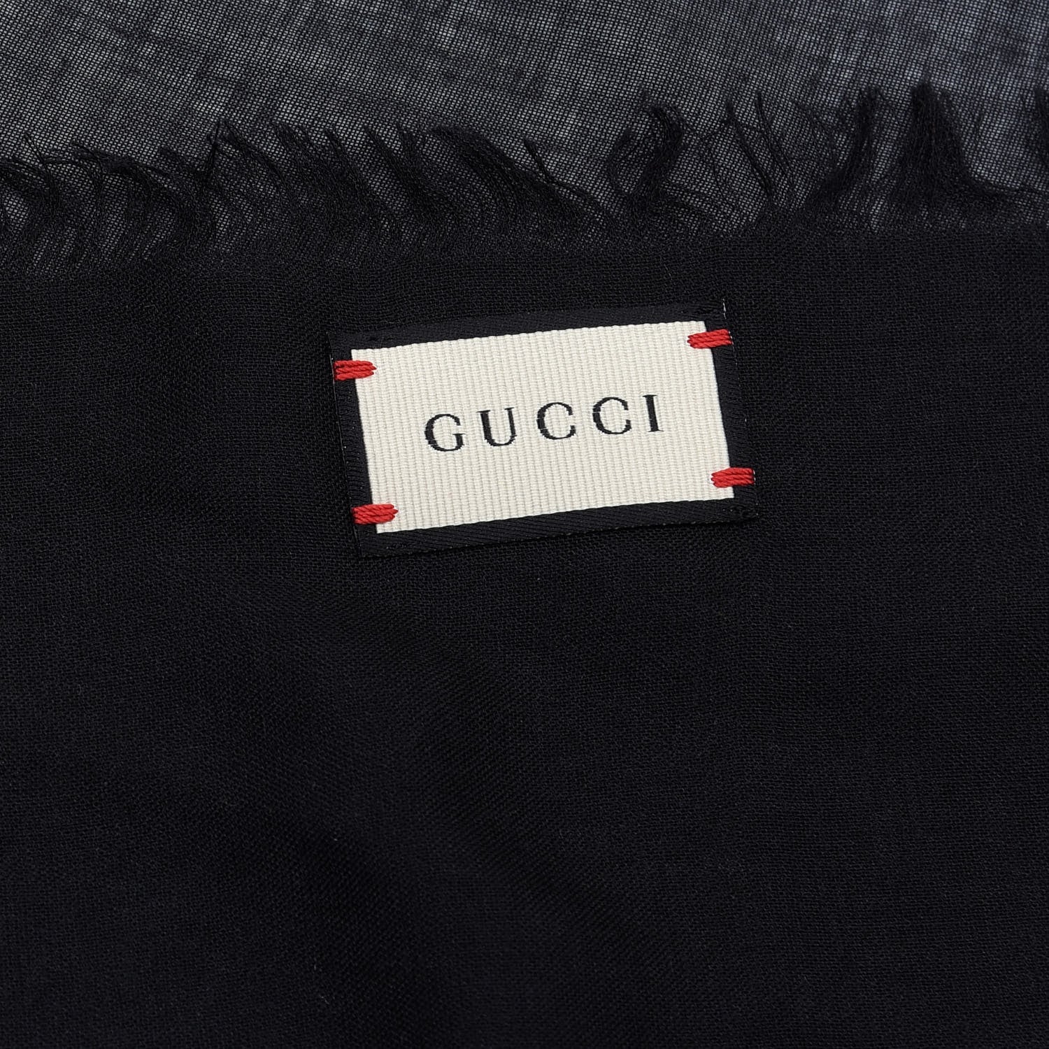 Gucci Modal Silk Logo Square Scarf Black 4 of 4