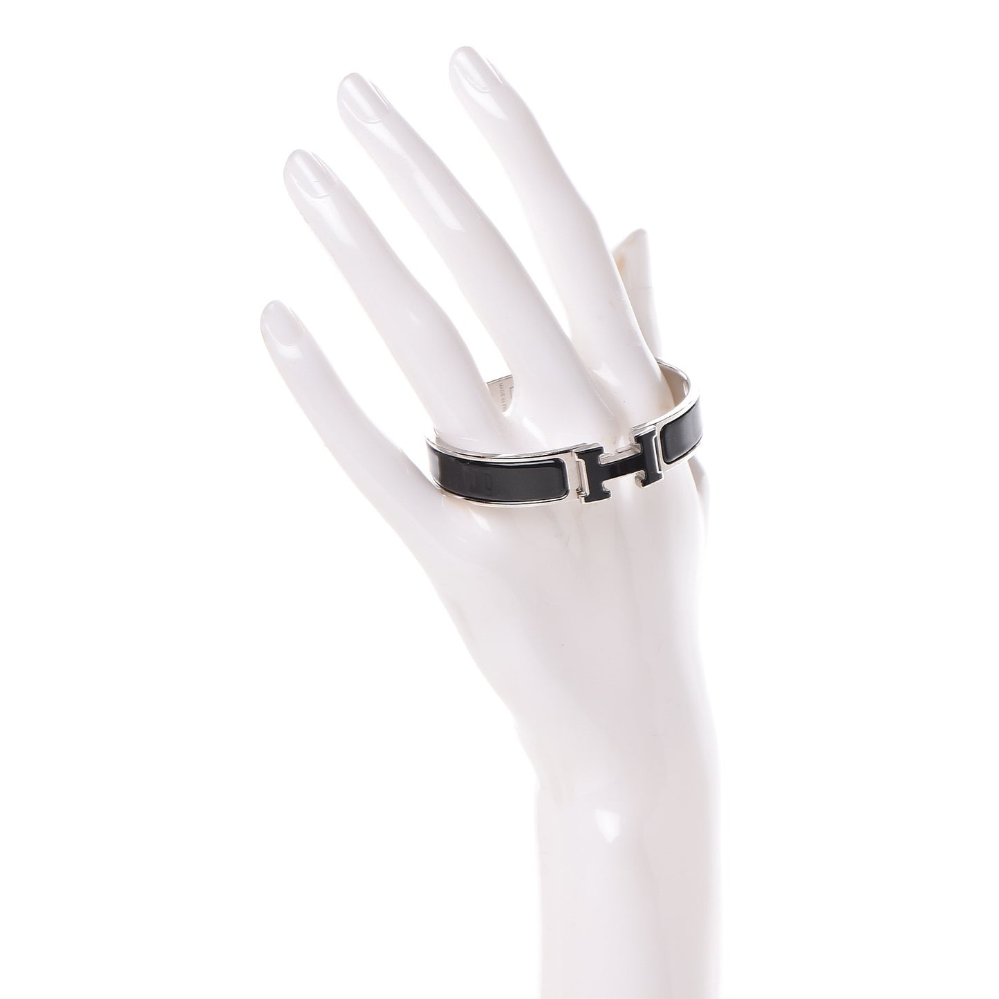Enamel Narrow Clic Clac H Bracelet PM Black