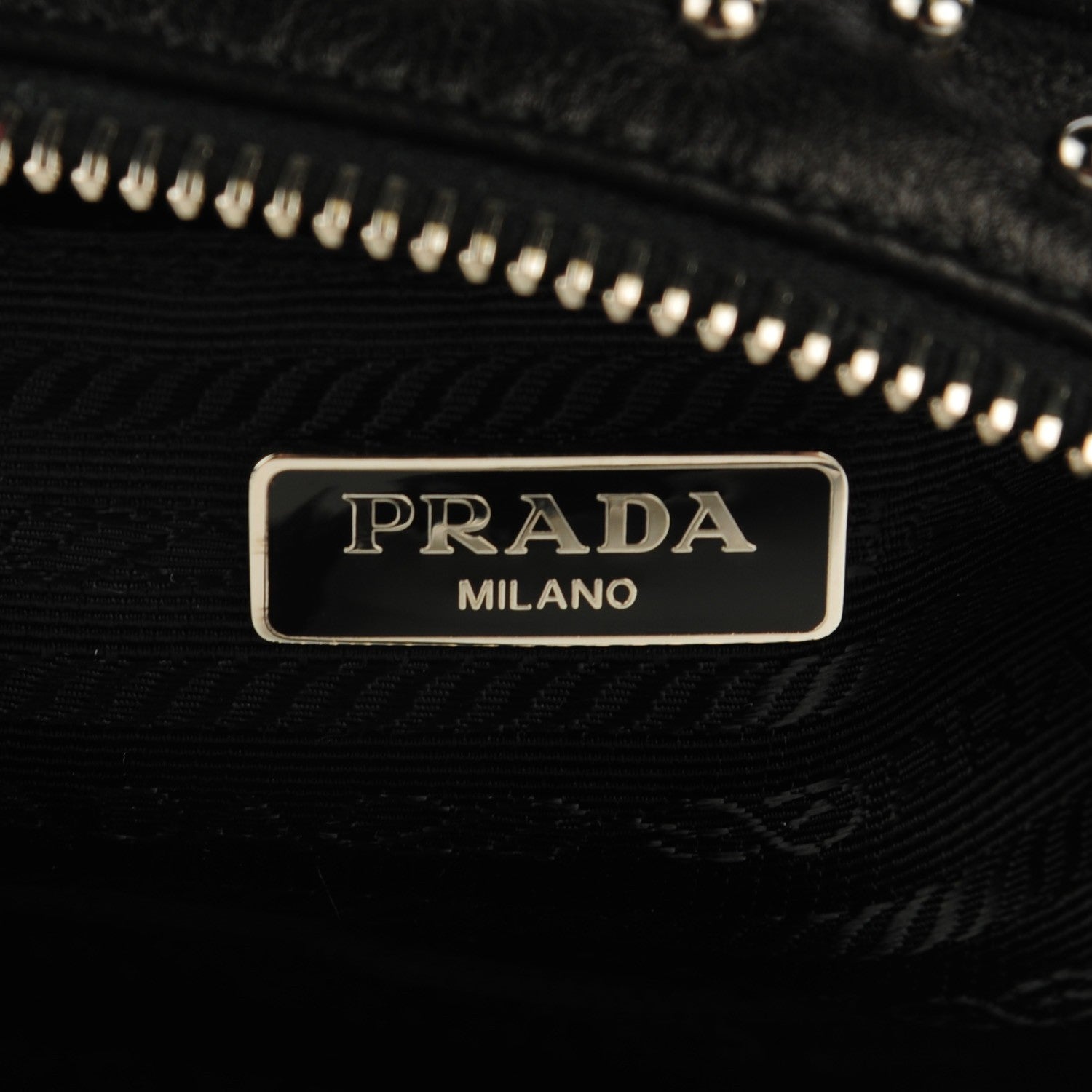 Prada Calfskin Studded Crossbody Bag Nero Black 7 of 10