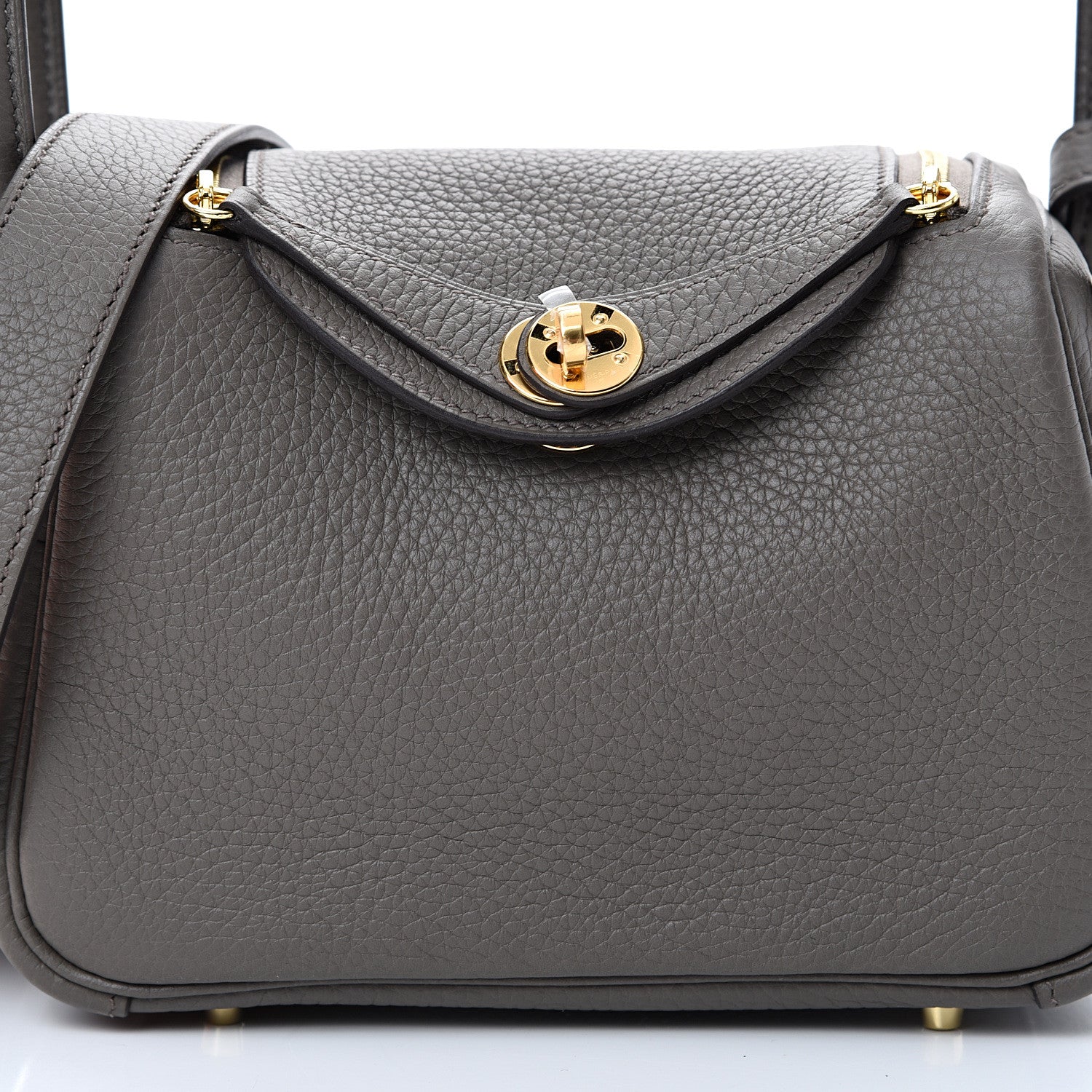 Hermes Taurillon Clemence Mini Lindy 20 Etain 7 of 10