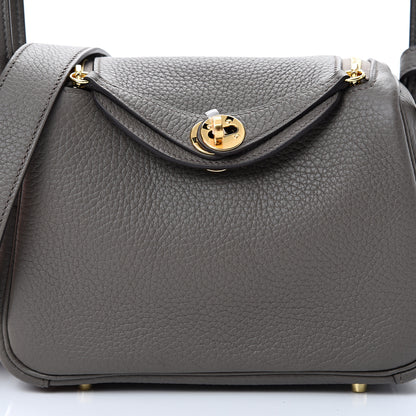Hermes Taurillon Clemence Mini Lindy 20 Etain 7 of 10