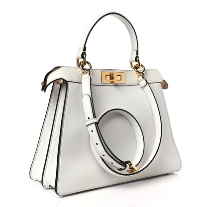Fendi Vitello Seta Chamois Stocking Girl Inlay Medium Peekaboo I SEE U Satchel White Ice Multicolor 3 of 11