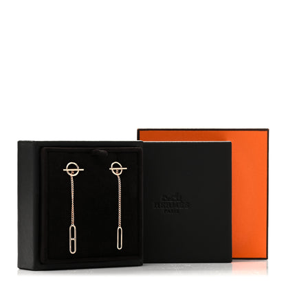 Hermes 18K Rose Gold Echappee Asymmetric Earrings 5 of 5