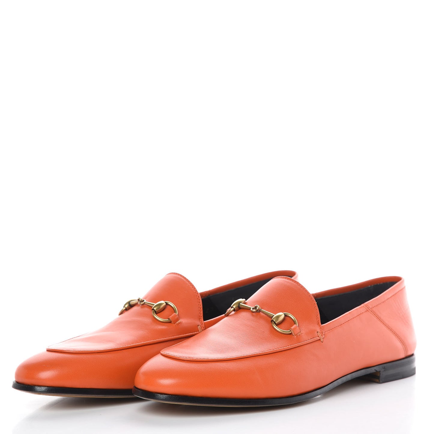Lambskin Womens Brixton Horsebit Loafers 39.5 Deep Orange