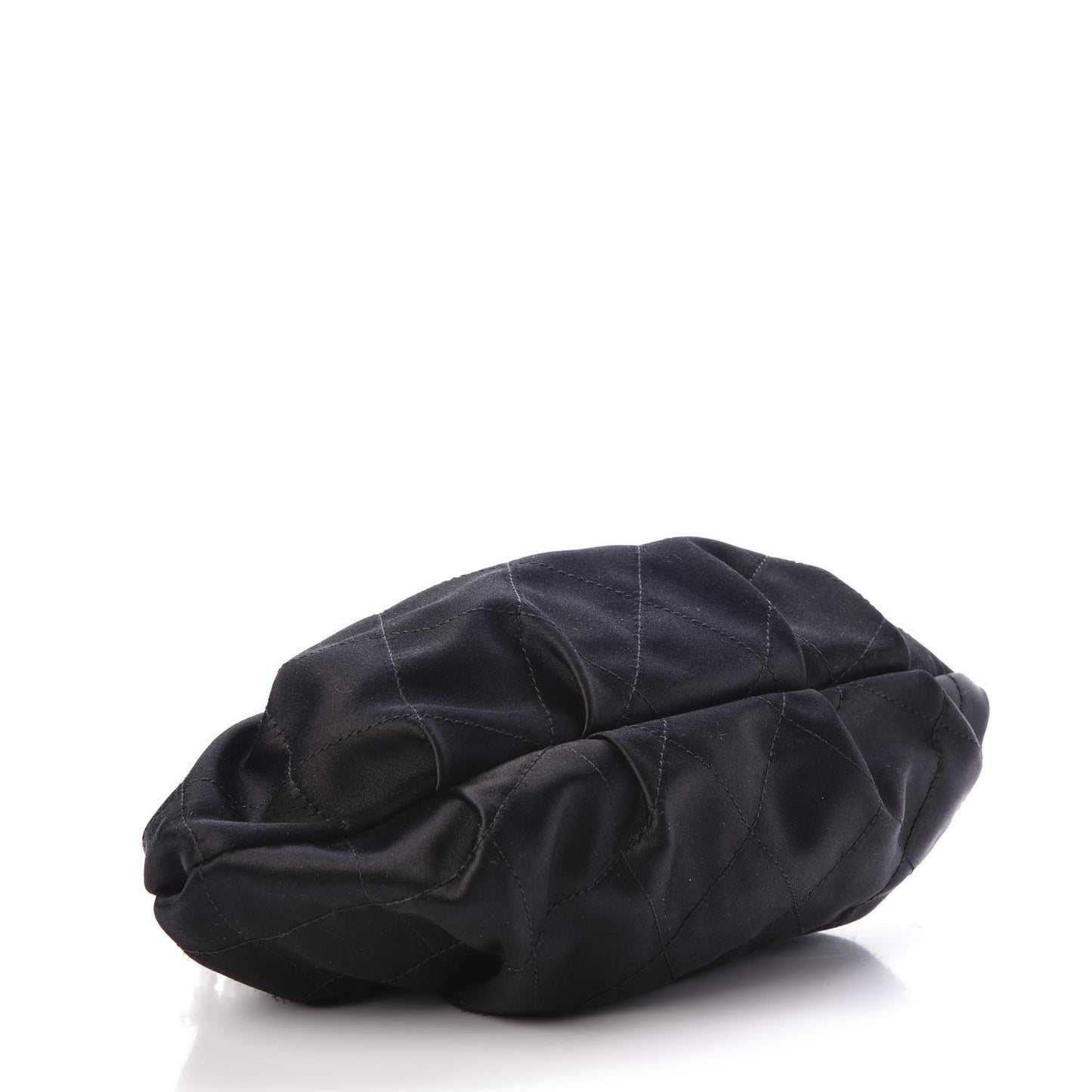 Satin Frame Top CC Small Evening Bag Black