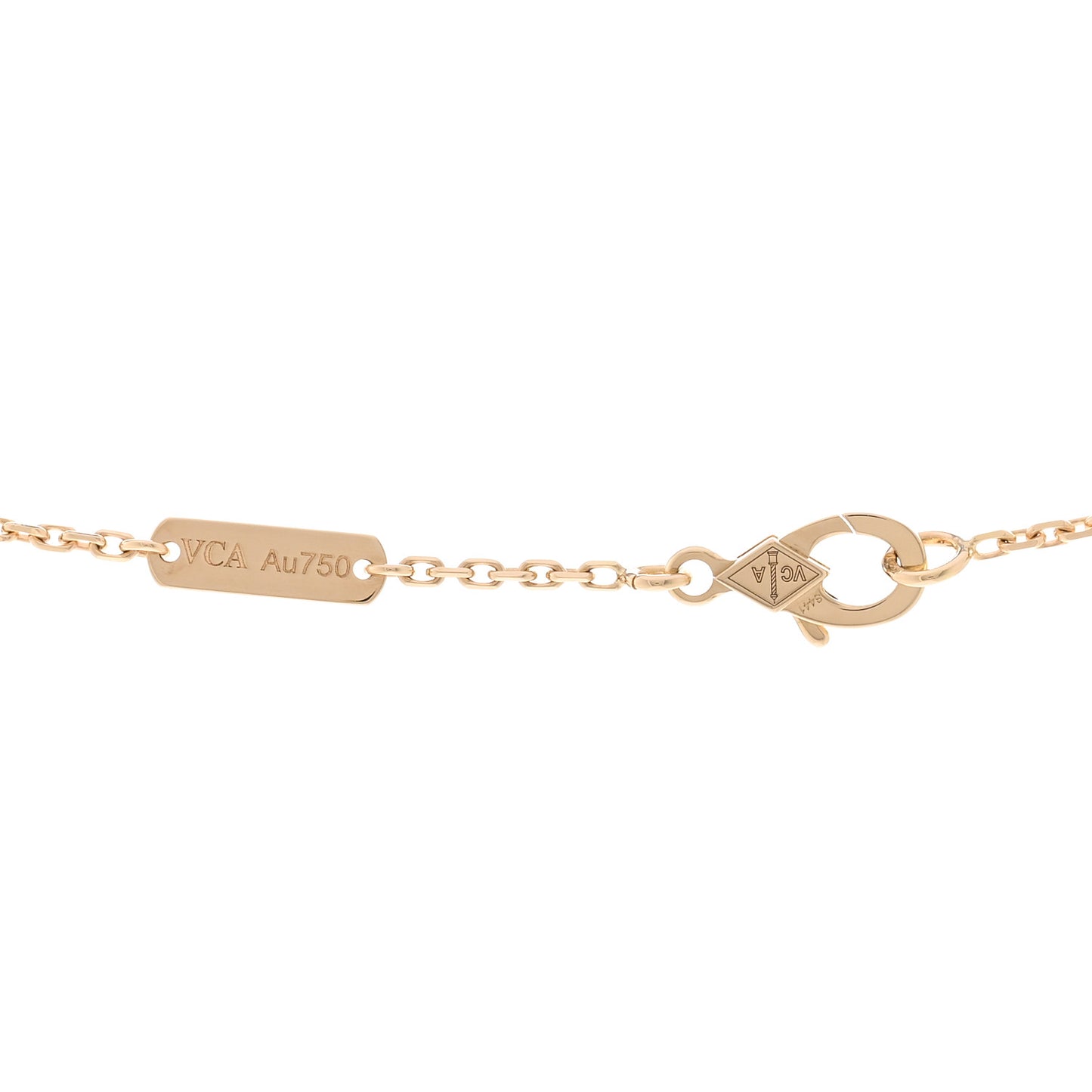 18K Yellow Gold Guilloche Vintage Alhambra Pendant Necklace