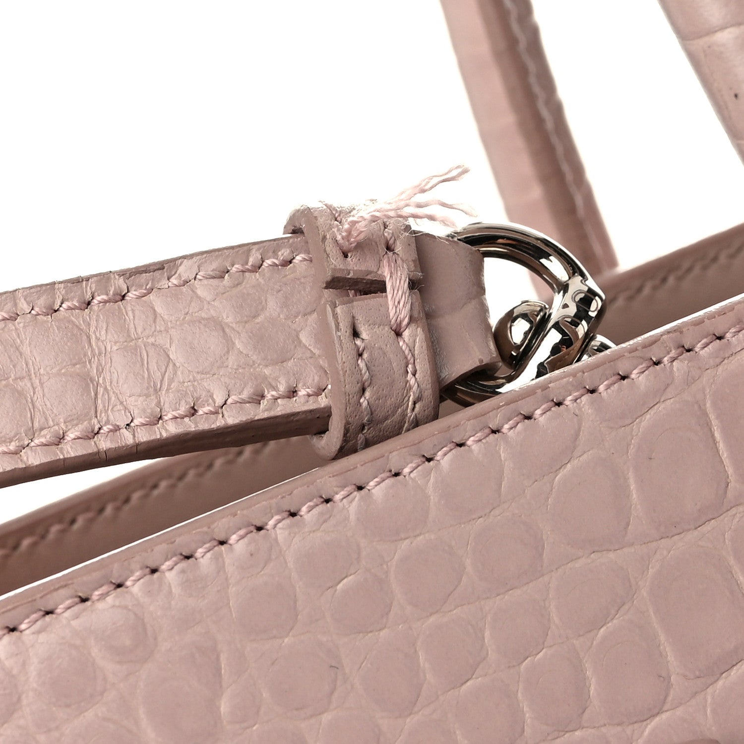 Saint Laurent Calfskin Crocodile Embossed Baby Sac De Jour Rose Antic 11 of 12