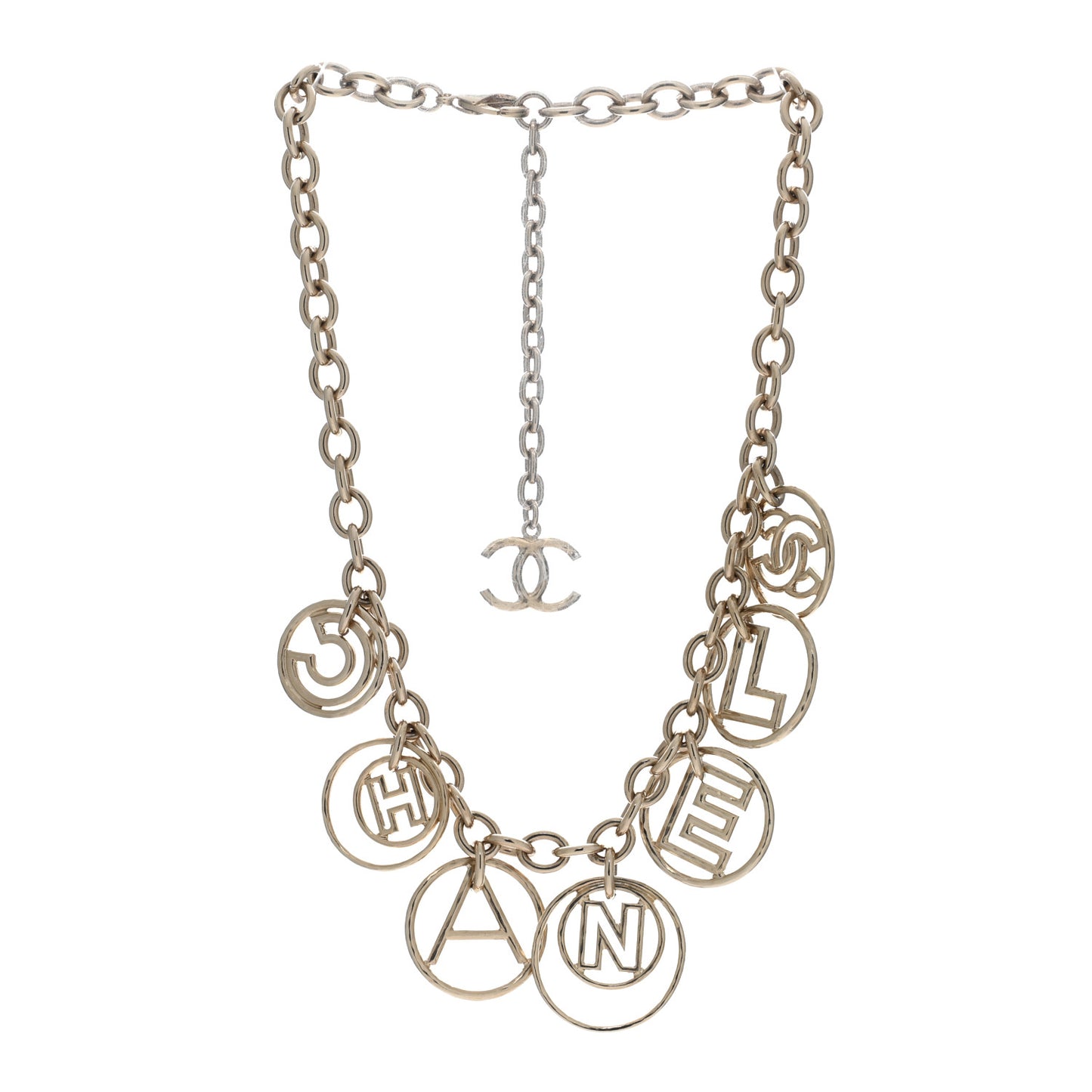 Metal Hoop Cuba Logo Necklace Gold
