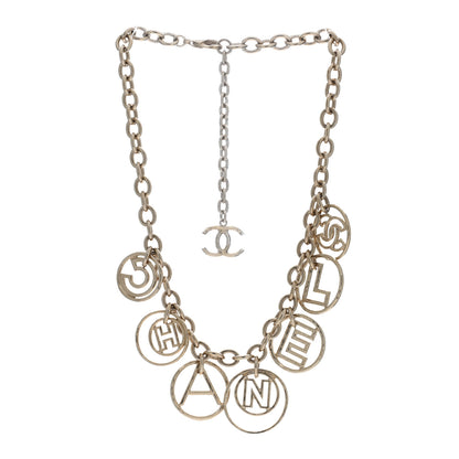 Chanel Metal Hoop Cuba Logo Necklace Gold 3 of 4