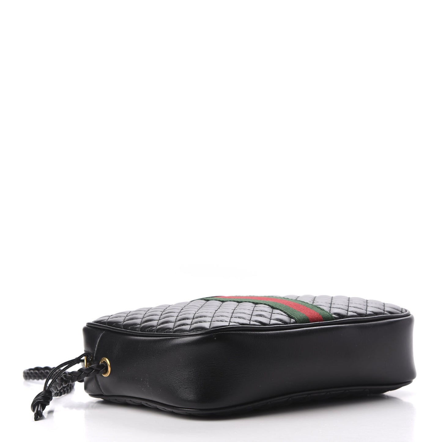 Calfskin Web Trapuntata Small GG Shoulder Bag Black