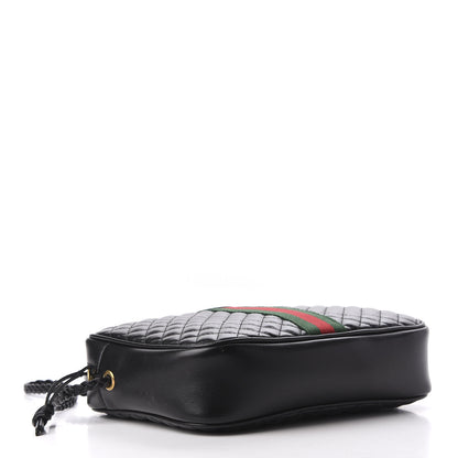 Gucci Calfskin Web Trapuntata Small GG Shoulder Bag Black 4 of 9