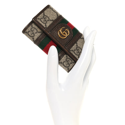 Gucci GG Supreme Monogram Web Ophidia 6 Key Holder Case Beige New Acero 2 of 9
