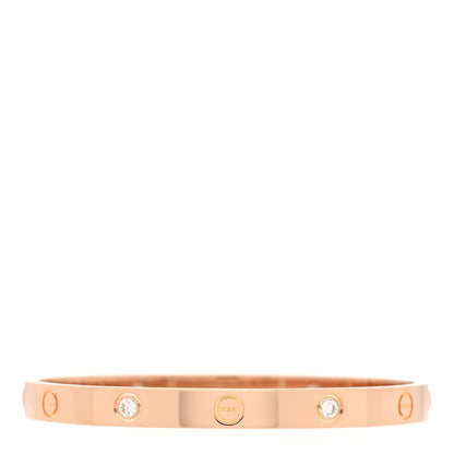 Cartier 18K Pink Gold 4 Diamond LOVE Bracelet 18 2 of 8