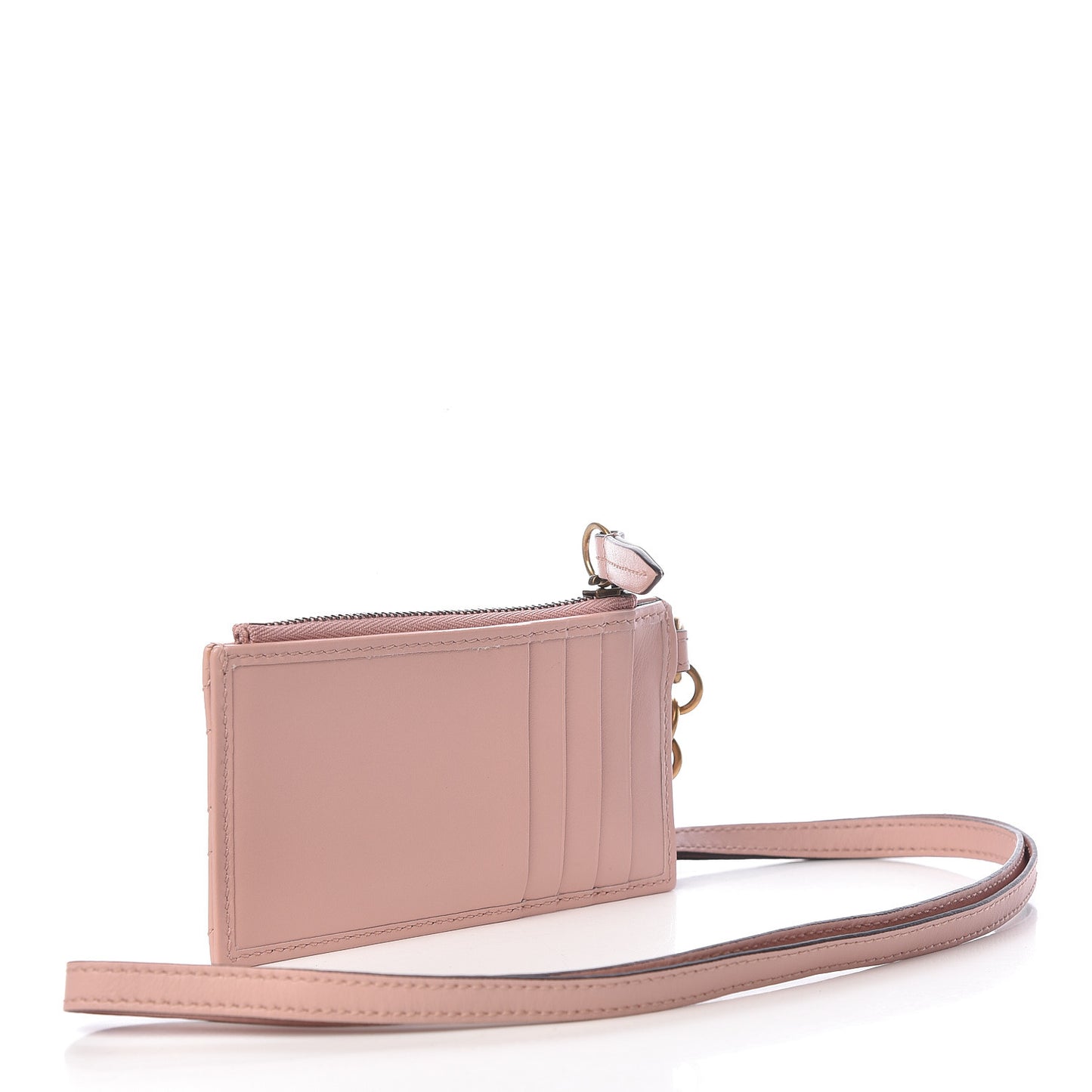 Calfskin Matelasse GG Marmont Coin Case Card Holder Wristlet Perfect Pink