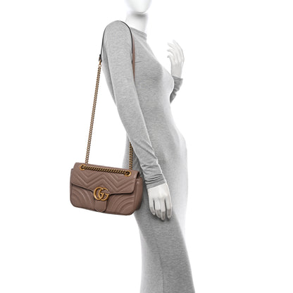 Gucci Calfskin Matelasse Small GG Marmont Porcelain Rose 2 of 11