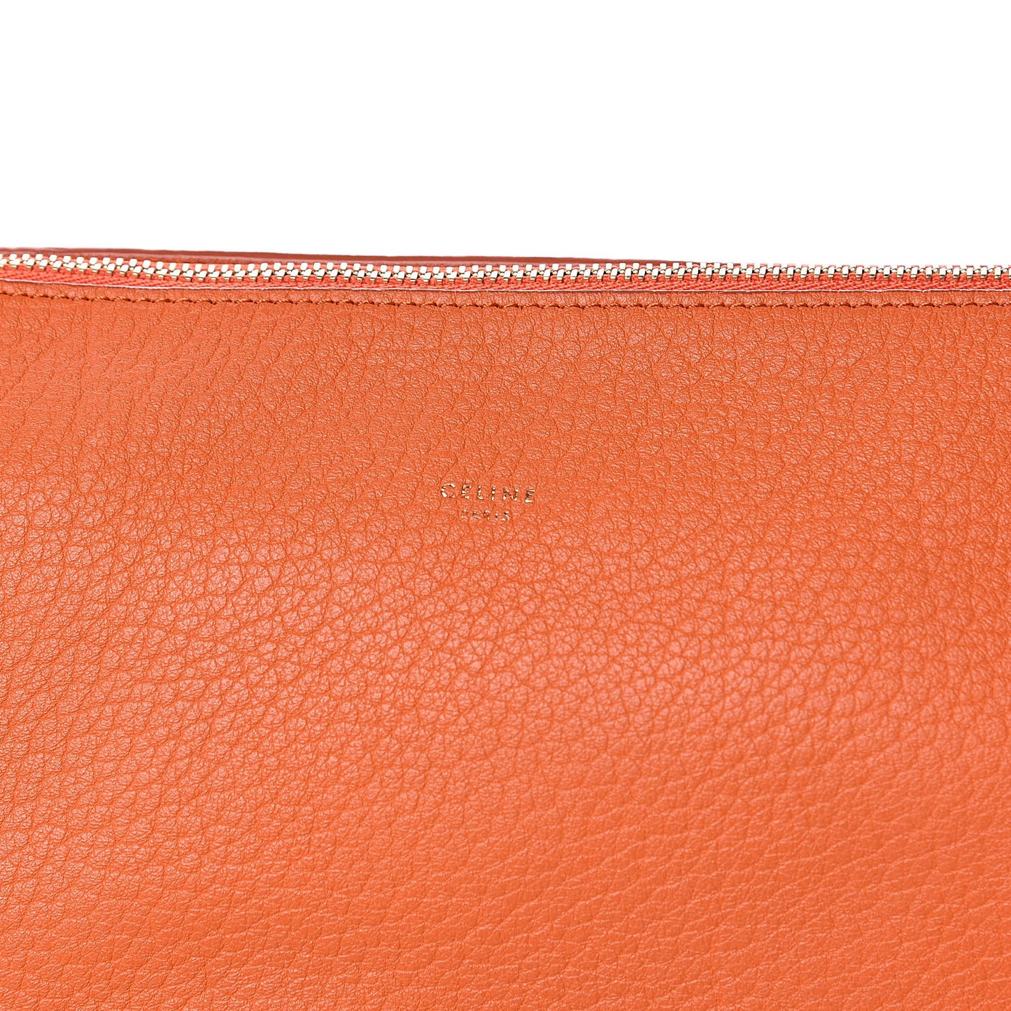 Crisp Calfskin Medium Zipped Hobo Orange