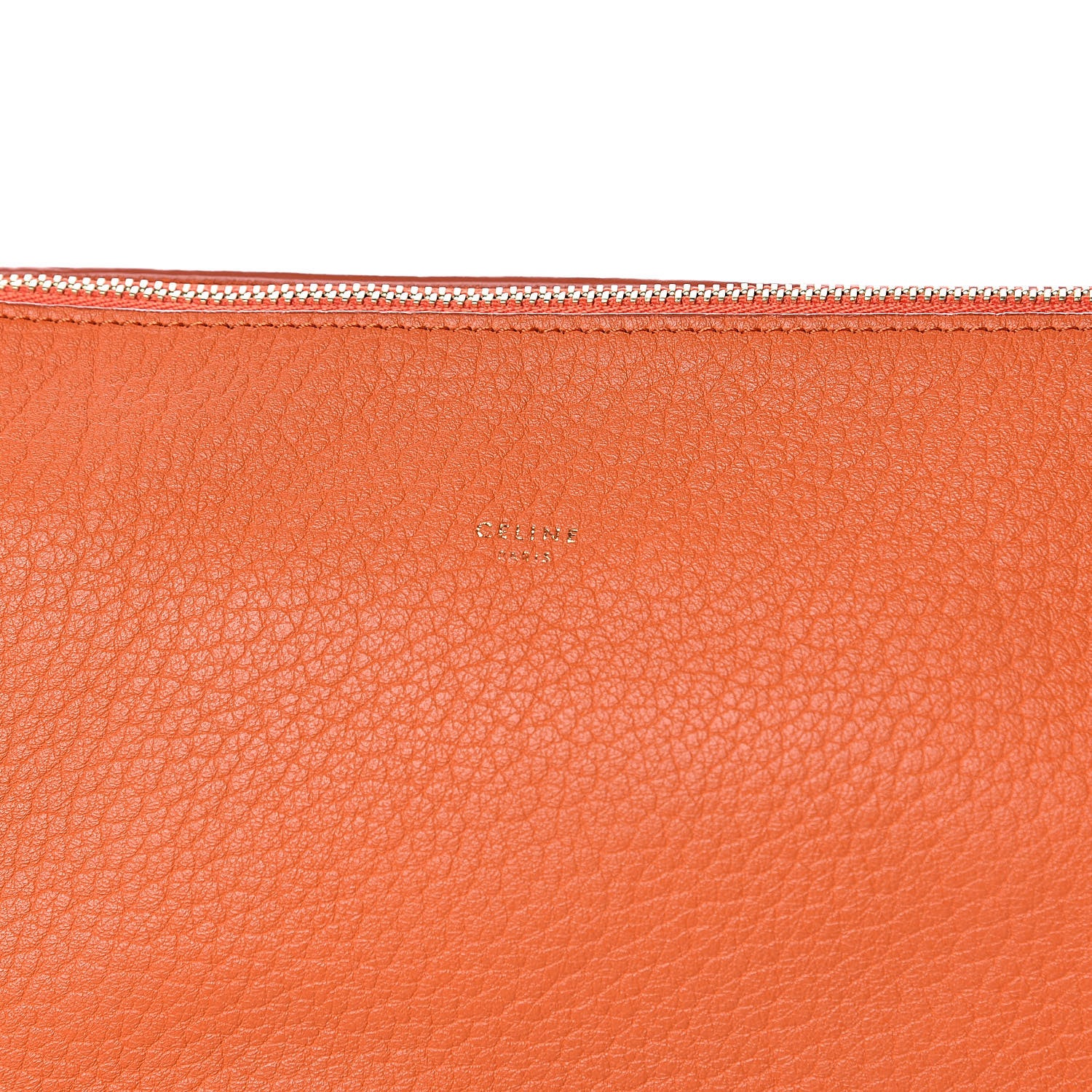 Celine Crisp Calfskin Medium Zipped Hobo Orange 7 of 13