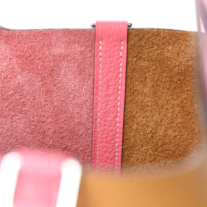Hermes Taurillon Clemence Casaque Picotin 18 PM Rose Azalee Sesame 9 of 10