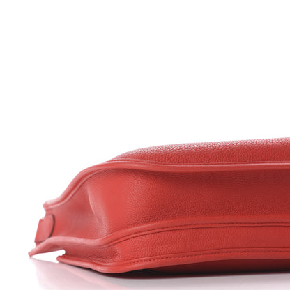 Hermes Taurillon Clemence Evelyne III PM Rouge De Coeur 6 of 9