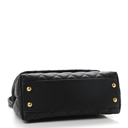 Chanel Caviar Lizard Embossed Quilted Mini Coco Handle Flap Black 4 of 9