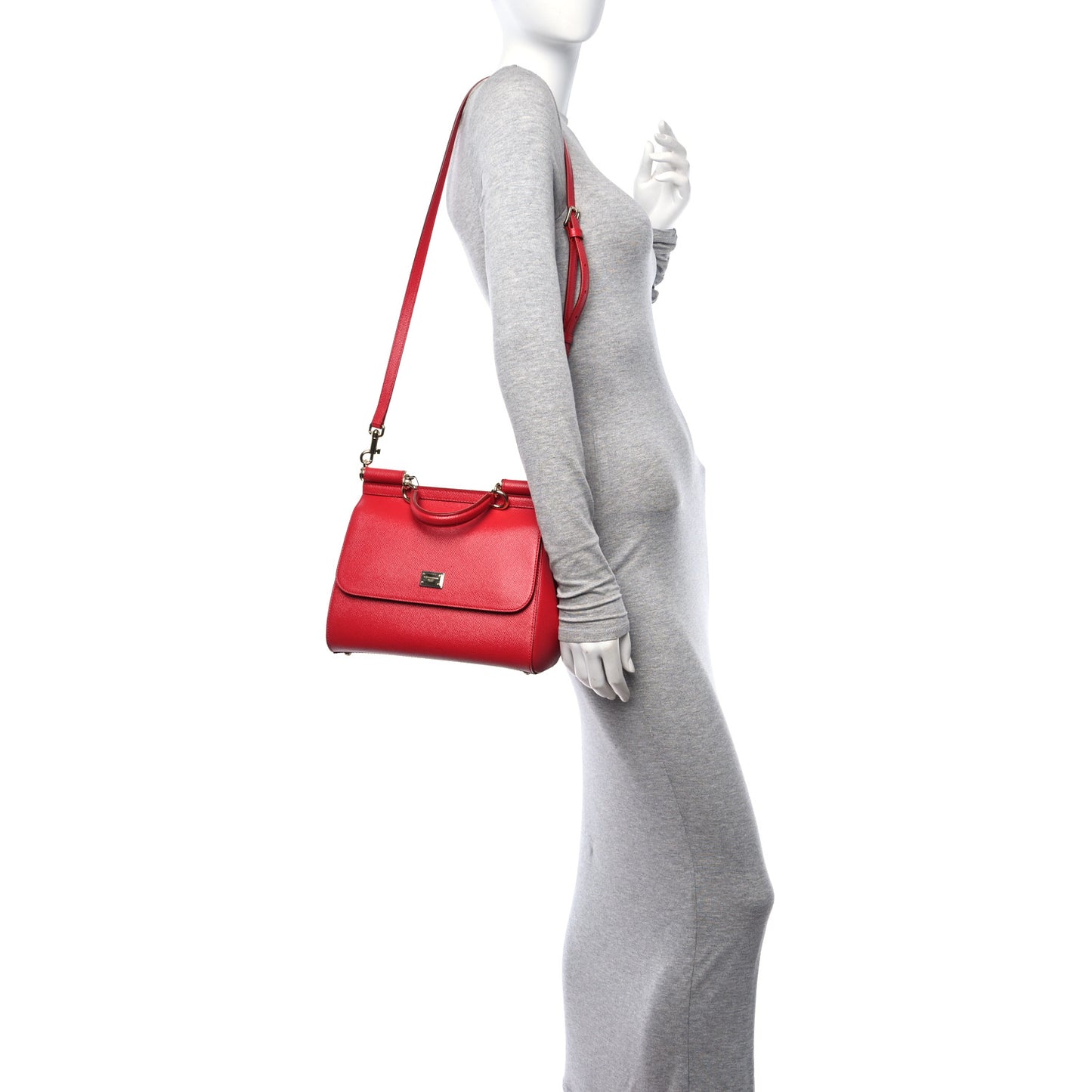 DOLCE GABBANA Dauphine Medium Miss Sicily Satchel Dark Red