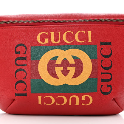 Gucci Grained Calfskin Logo Belt Bag Hibiscus Red 8 of 11