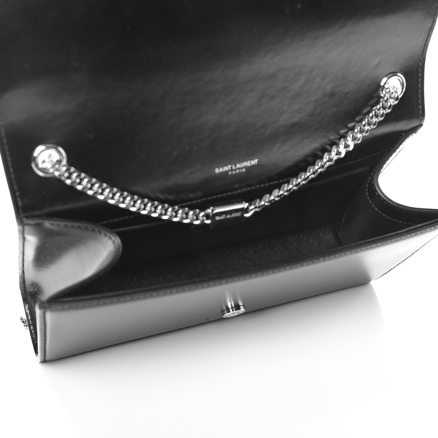 Saint Laurent Smooth Calfskin Medium Monogram Kate Satchel Black 5 of 8