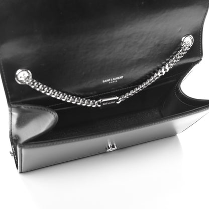 Saint Laurent Smooth Calfskin Medium Monogram Kate Satchel Black 5 of 8