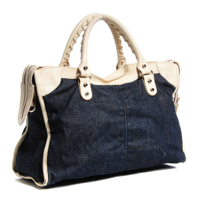 Balenciaga Chevre Denim Classic Hardware City Natural 3 of 14