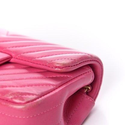 Chanel Lambskin Chevron Quilted Extra Mini Flap Dark Pink 10 of 15