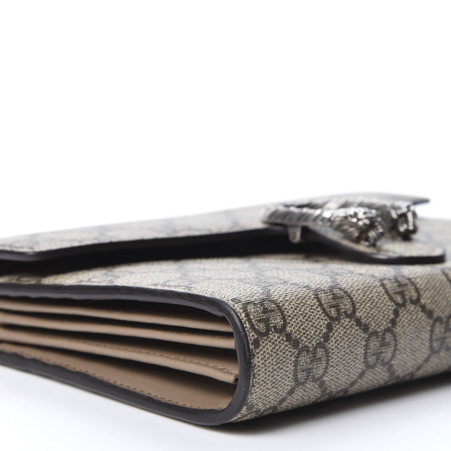 GG Supreme Monogram Mini Dionysus Chain Wallet Beige Taupe
