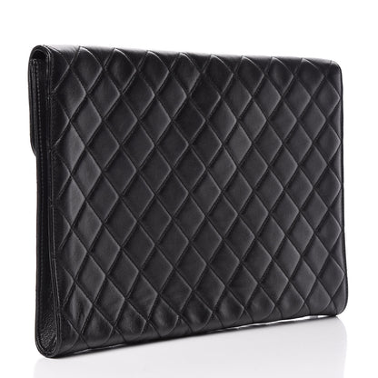 Chanel Calfskin Quilted Document Portfolio Holder Black 3 of 10