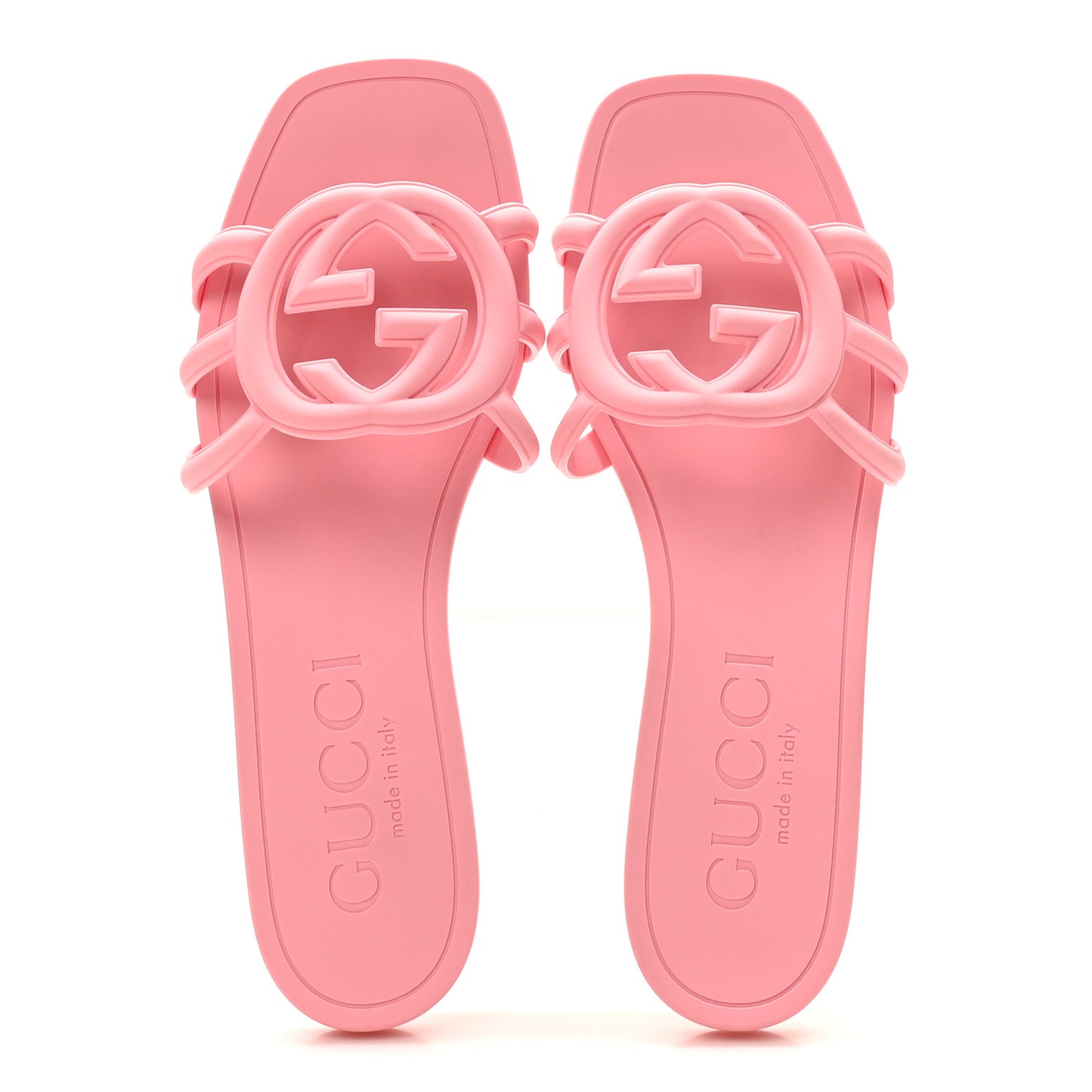 Rubber Interlocking G Womens Slide Sandals 37 Wild Rose