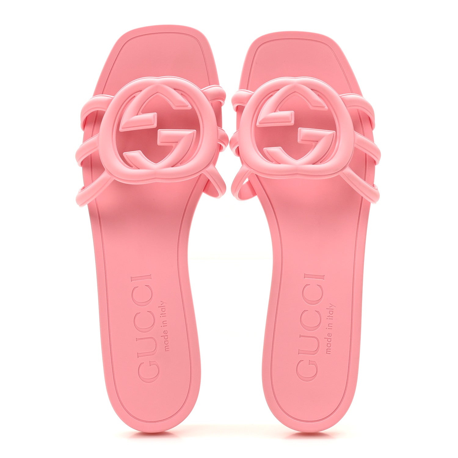 Gucci Rubber Interlocking G Womens Slide Sandals 37 Wild Rose 2 of 10